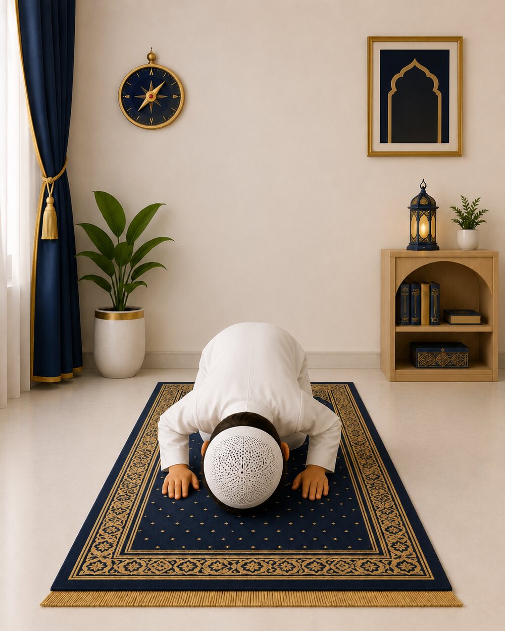 Prayer step 6: Prostrate calmly